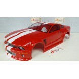 BOLHA MUSTANG GTR 500 ESCALA 1/10 ON-ROAD LARGURA 200mm PINTADA VERMELHO COM FAIXA BRANCA LYNX  LHP0901 VB